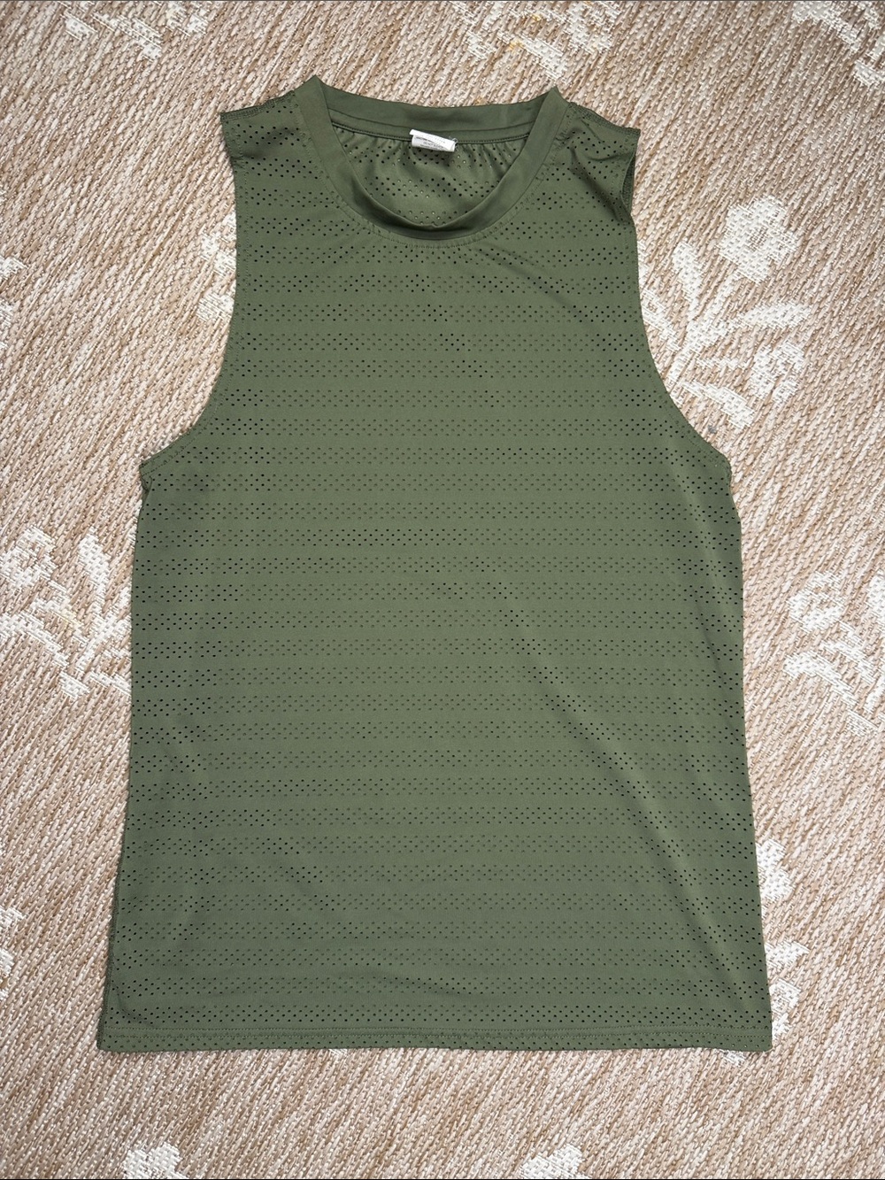 ZYIA Olive Green Perforated Muscle Tank
